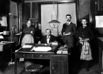 Post office, around 1900. Second from right the photographer Josef Burri (Malters, Canton Lucerne) © Josef Burri